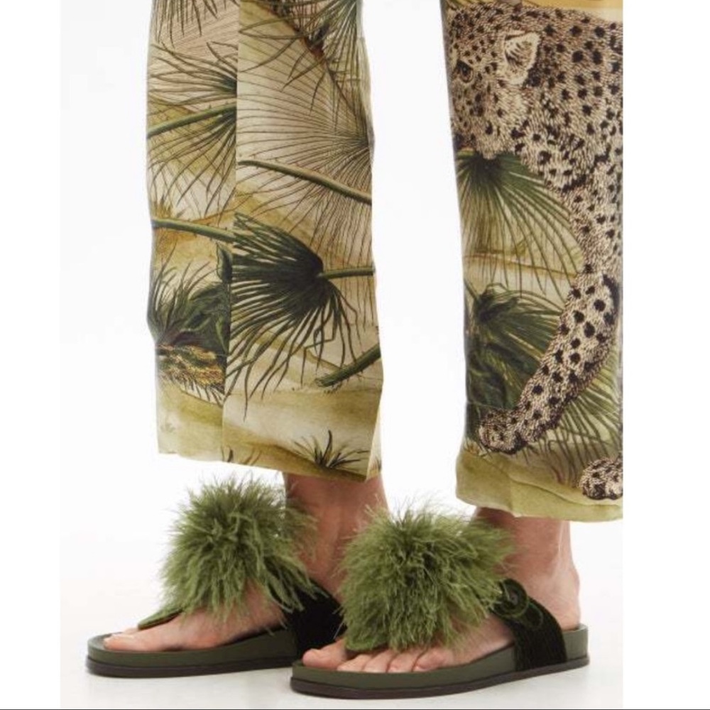 Aquazurra Boudoir Ostrich Feather Sandals